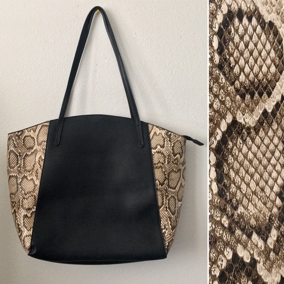 Faux Snakeskin Carry All Tote Bag by Naturalizer - Picture 1 of 14